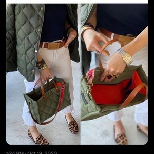 Parker thatch green quilted small mimi nwt!